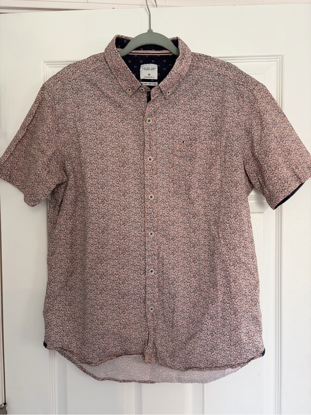 Level Ten Peached Poplin mens button down shirt size L